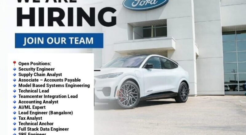 🚗 14 Latest Ford Motor Company Jobs in Bengaluru & Chennai 2025