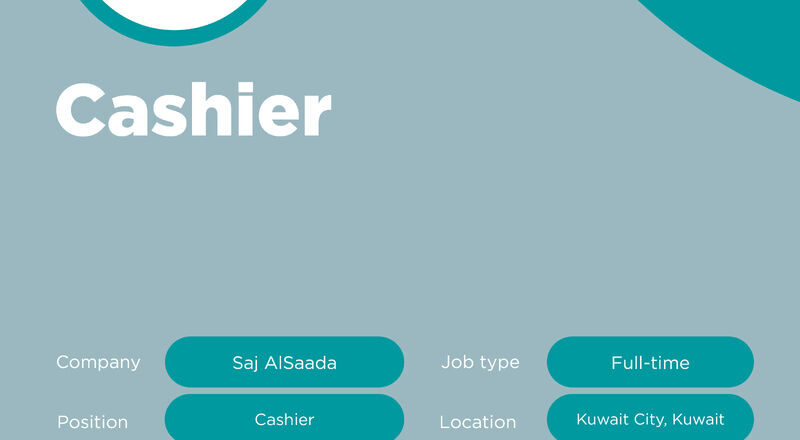 Urgent Hiring: Cashier Jobs in Kuwait City 2025 at Saj AlSaada