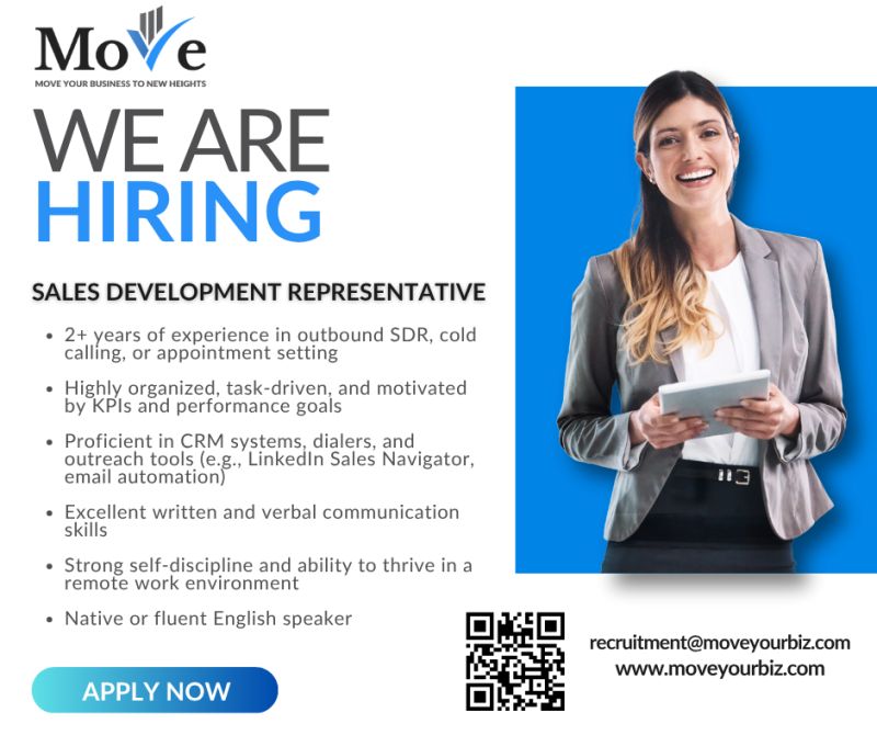 📣 Thrilling Remote Sales Development Representative Jobs at MoveYourBiz 2025