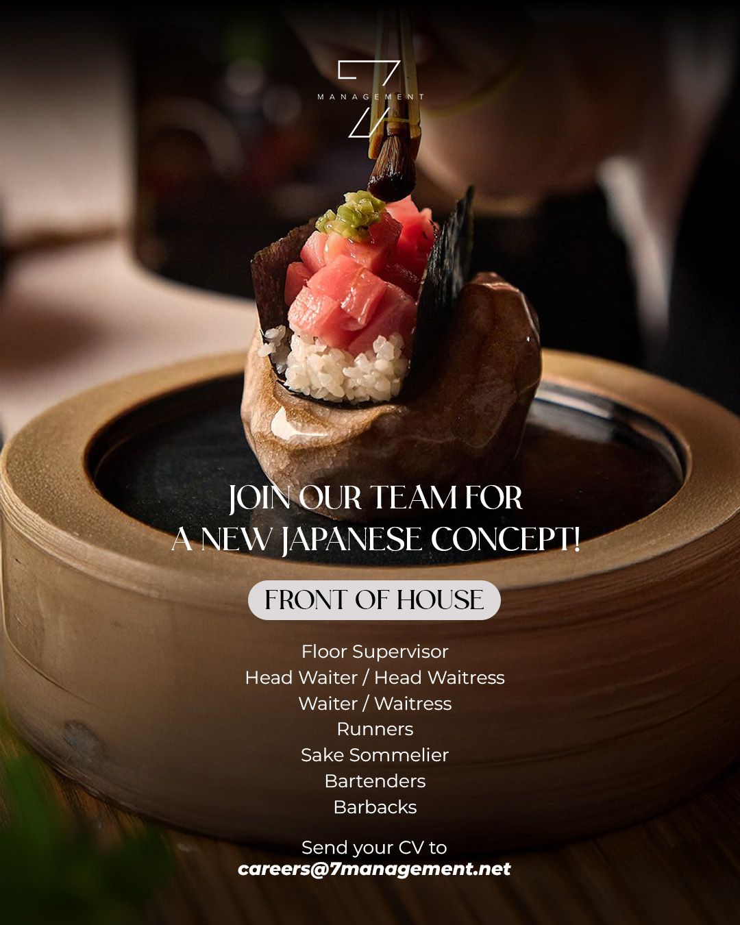 ๐ข Exciting Job Openings at 7 Management for New Japanese Restaurant in Dubai