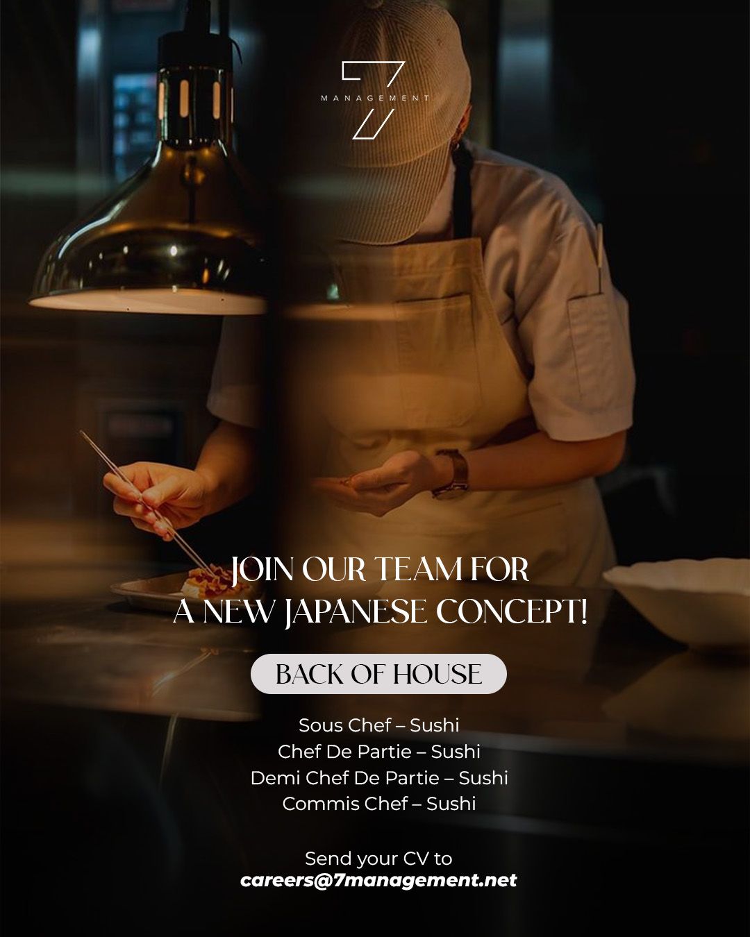 Job Openings at 7 Management for New Japanese Restaurant in Dubai