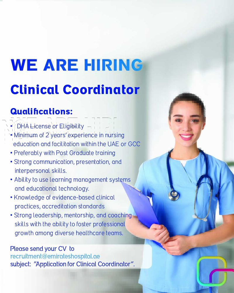 2025 π Exciting Clinical Coordinator Job Vacancy at Emirates Hospital Dubai 2025