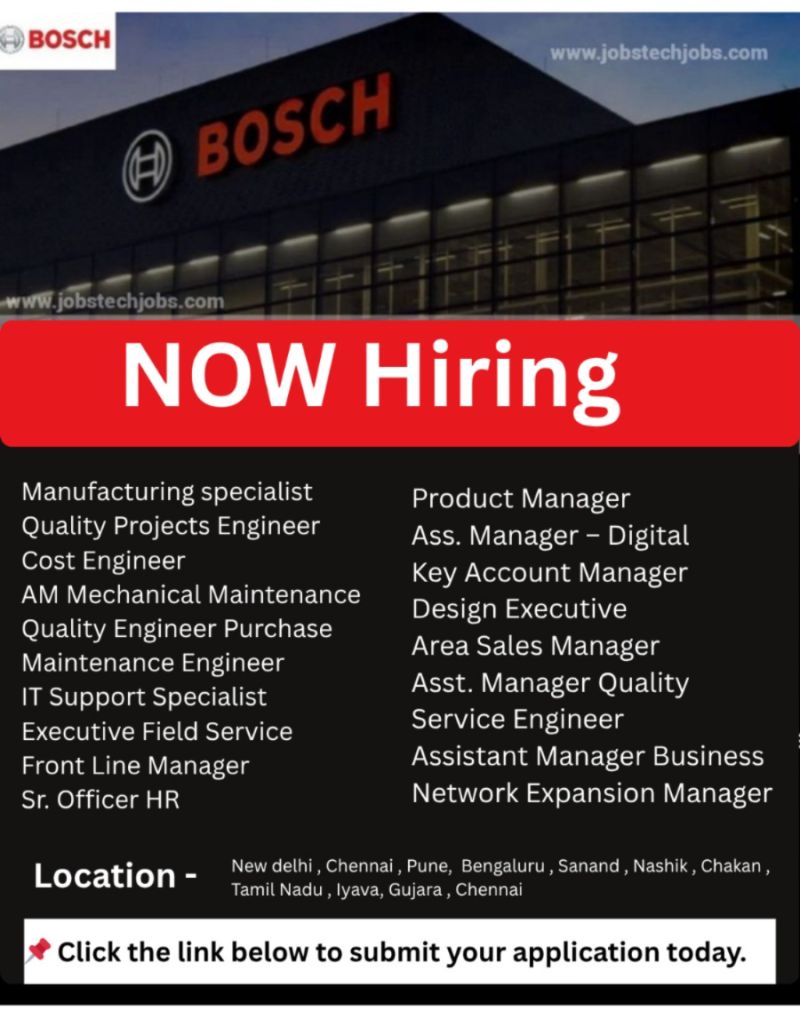 Top 20+ Bosch India Job Openings for Engineers and Managers 2025 β Apply Now!
