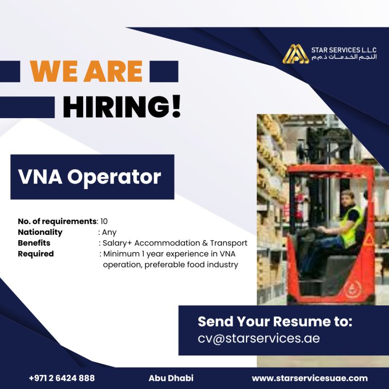Exclusive 10 Star Services Hiring VNA Operators in Abu Dhabi 2025 | Apply Today
