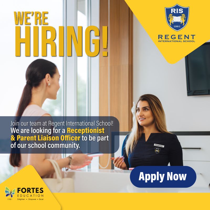 π’ Receptionist and Parent Liaison Officer Jobs Dubai 2025 at Regent International School