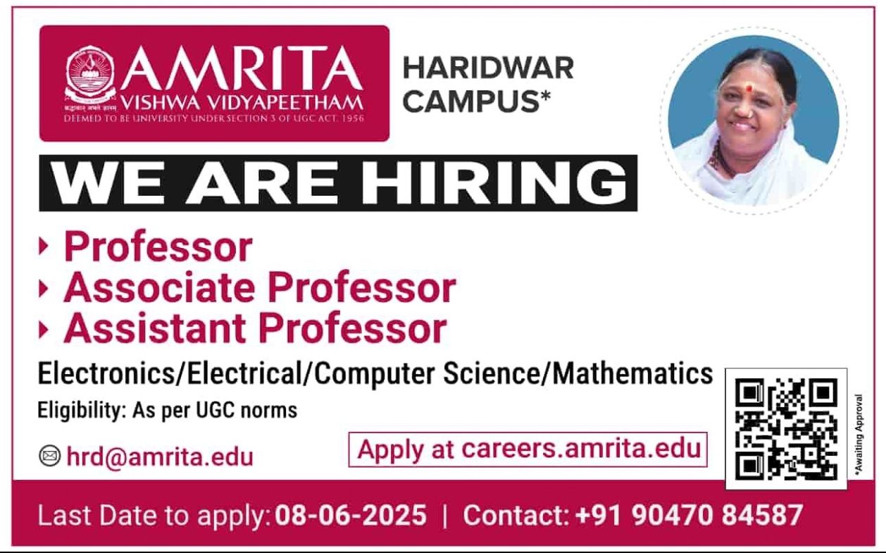 Apply Now: Asst Professor Jobs in Amrita University 2025 | Bright Career Ahead