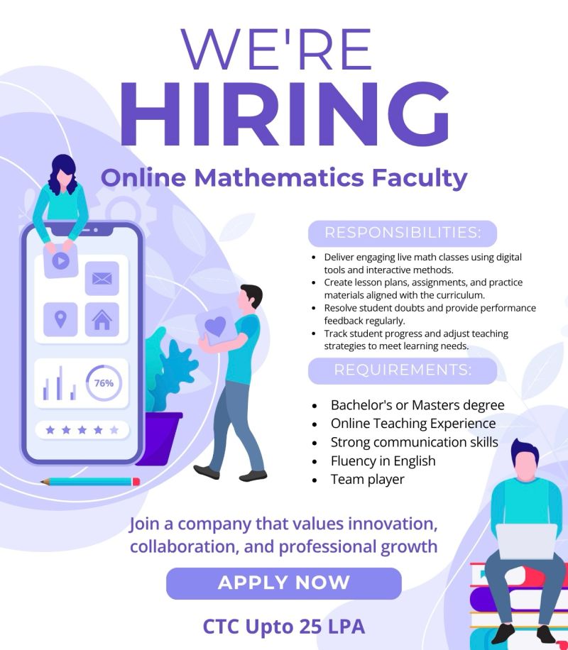 Top Online Mathematics Faculty Jobs in Bangalore with 25 LPA Salary 2025