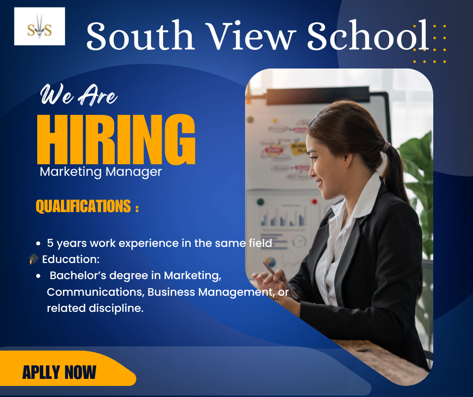 📢 Marketing Manager Jobs Dubai on 6th July 2025 at South View School