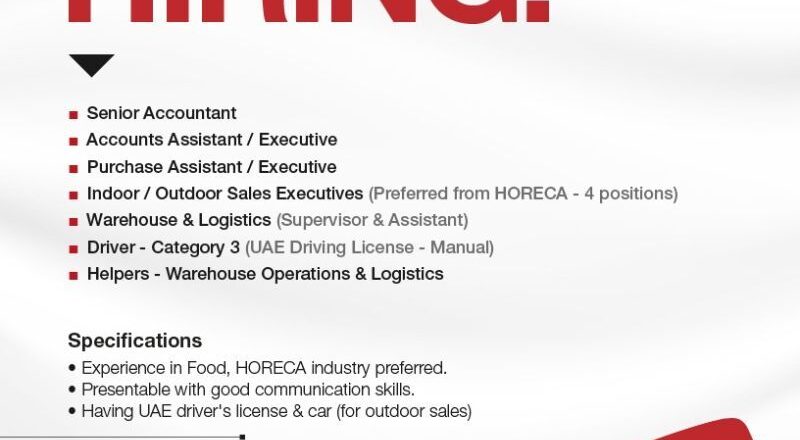 🚀 7 Exciting JM foods Job Openings in Dubai – Apply Now for 2025!