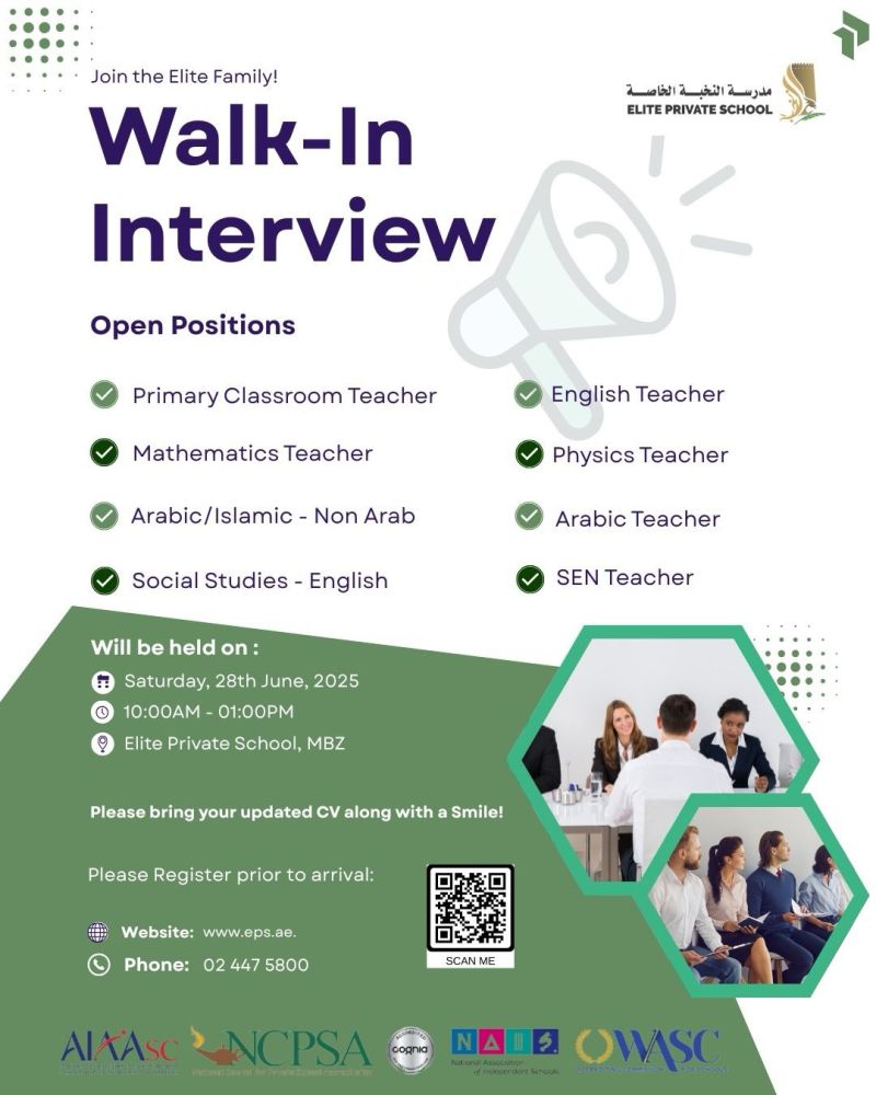 ๐ Exciting Walk-In Interview for Teachers at Elite Private School โ 28th June 2025