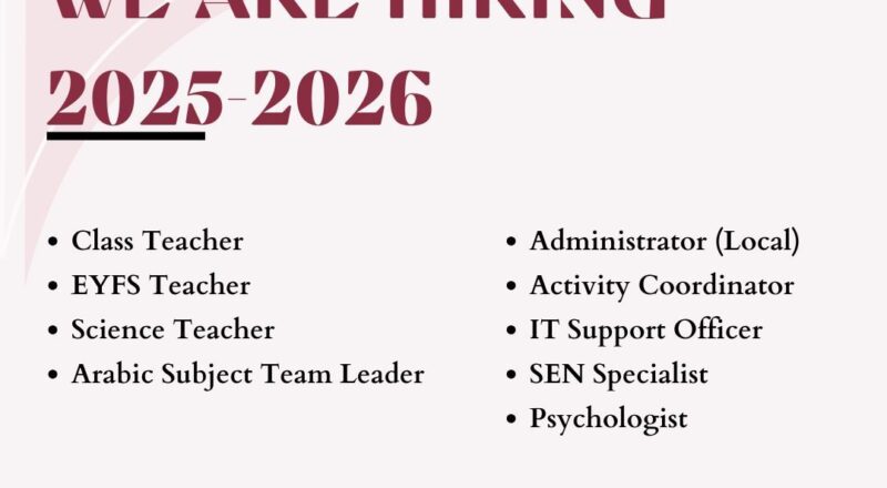 Career Opportunities at Al Murooj English School for the 2025-2026 Academic Year