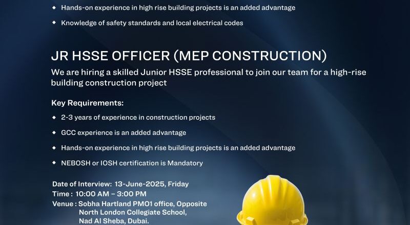 🎯 Exciting Sobha Constructions Walk-In Interview in Dubai 13th June 2025