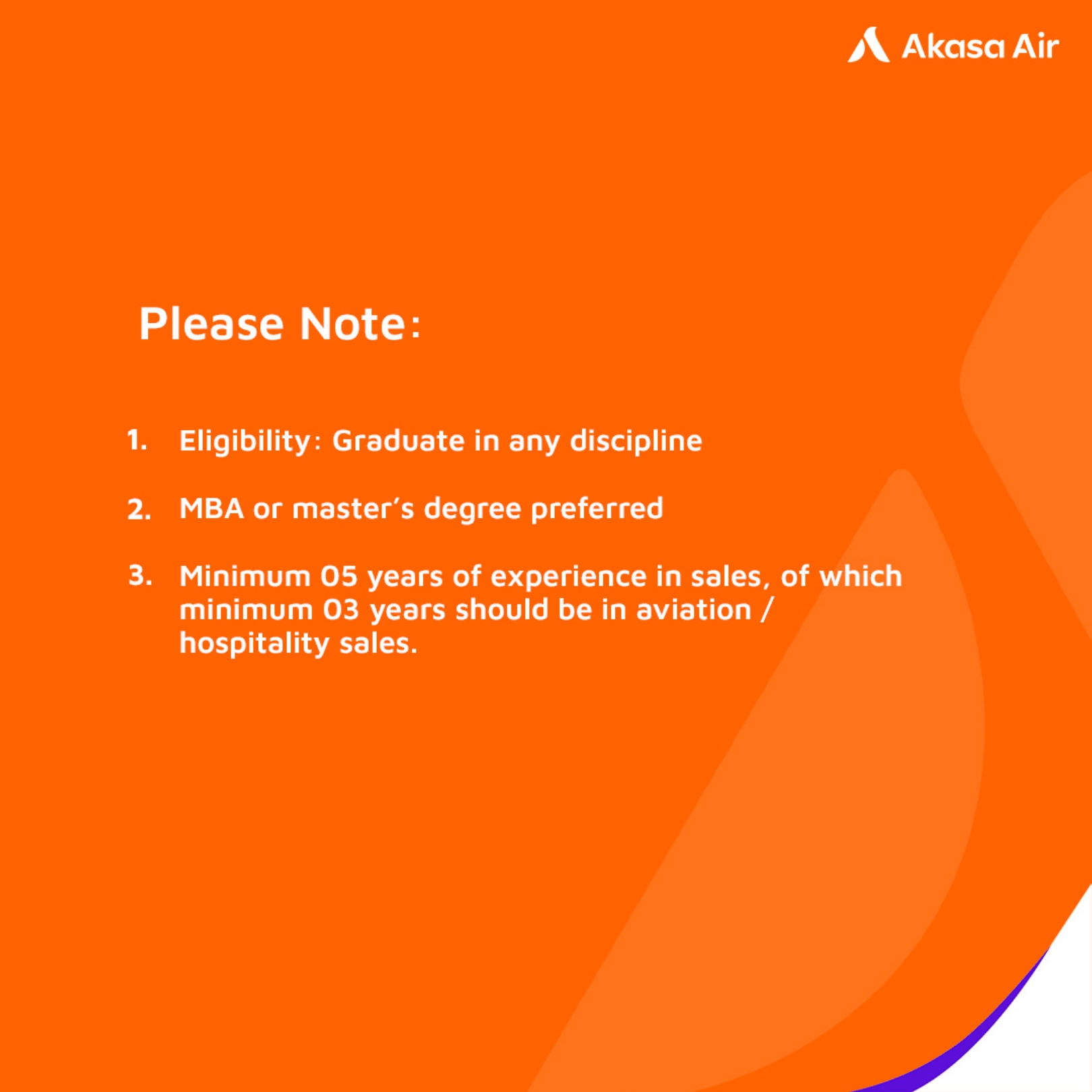 Akasa Air Hiring Senior Executive – Corporate Sales 2025