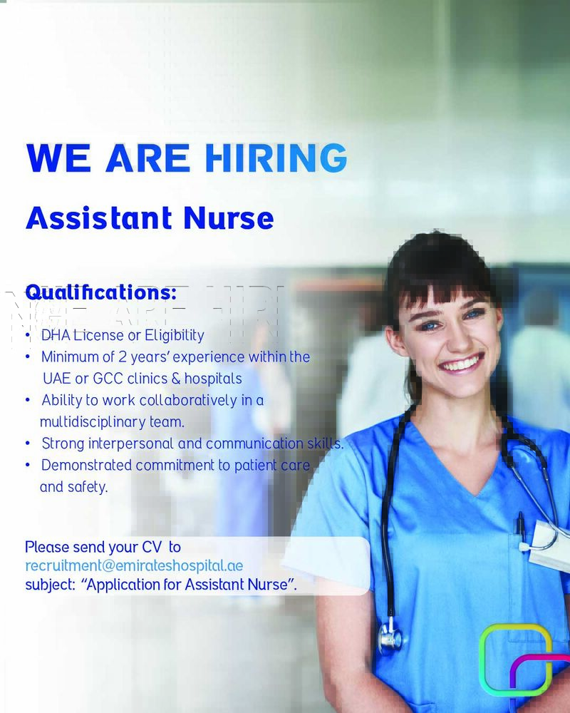๐ Explore Exciting Assistant Nurse Job Vacancy in UAE at Emirates Hospital