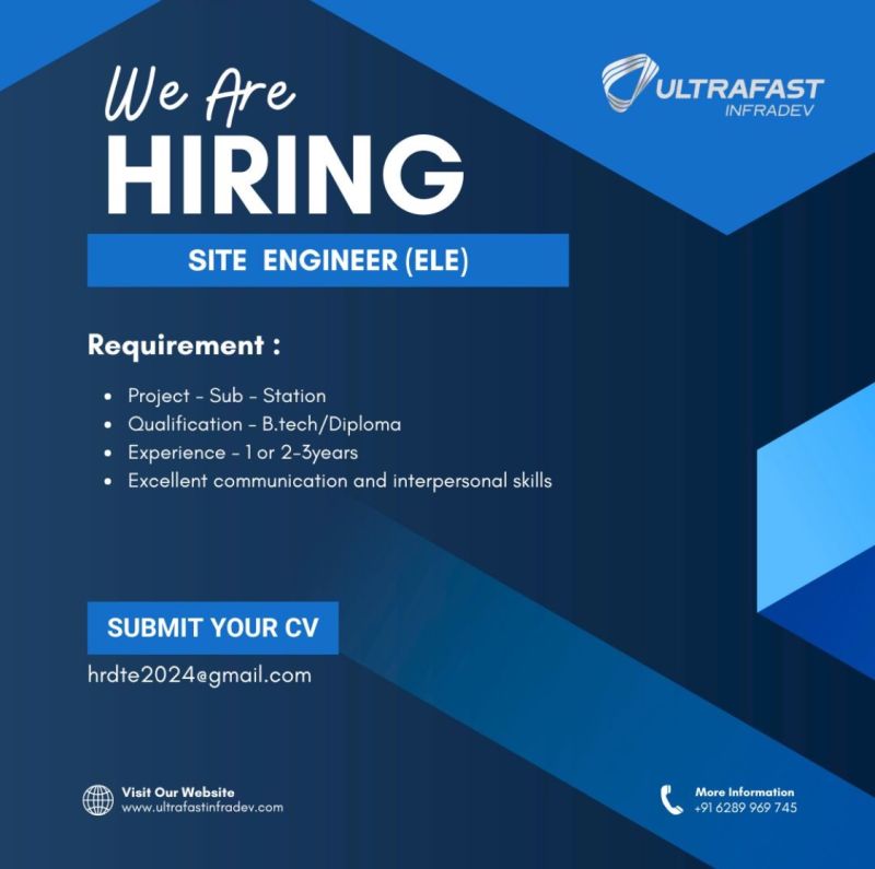 ๐ Ultrafast Infradev Hiring 2025: 2+ Electrical Engineer Jobs in Bihar & West Bengal