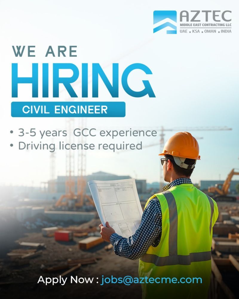 π  AZTEC Civil Engineer Jobs Hiring 2025 in UAE β Apply Now With GCC Experience
