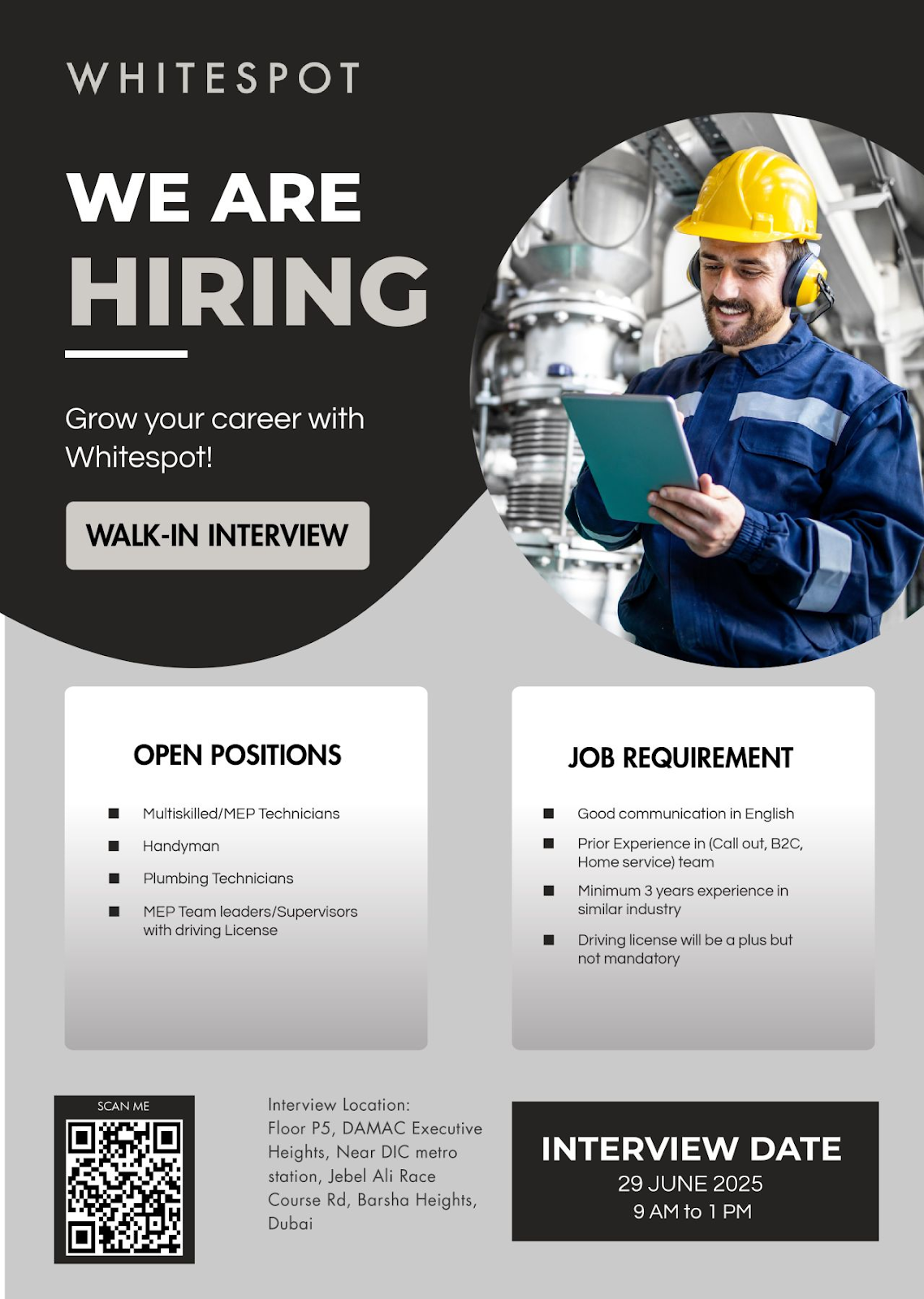 π Promising Whitespot Dubai Walk-In Jobs UAE 2025 β Interview June 29
