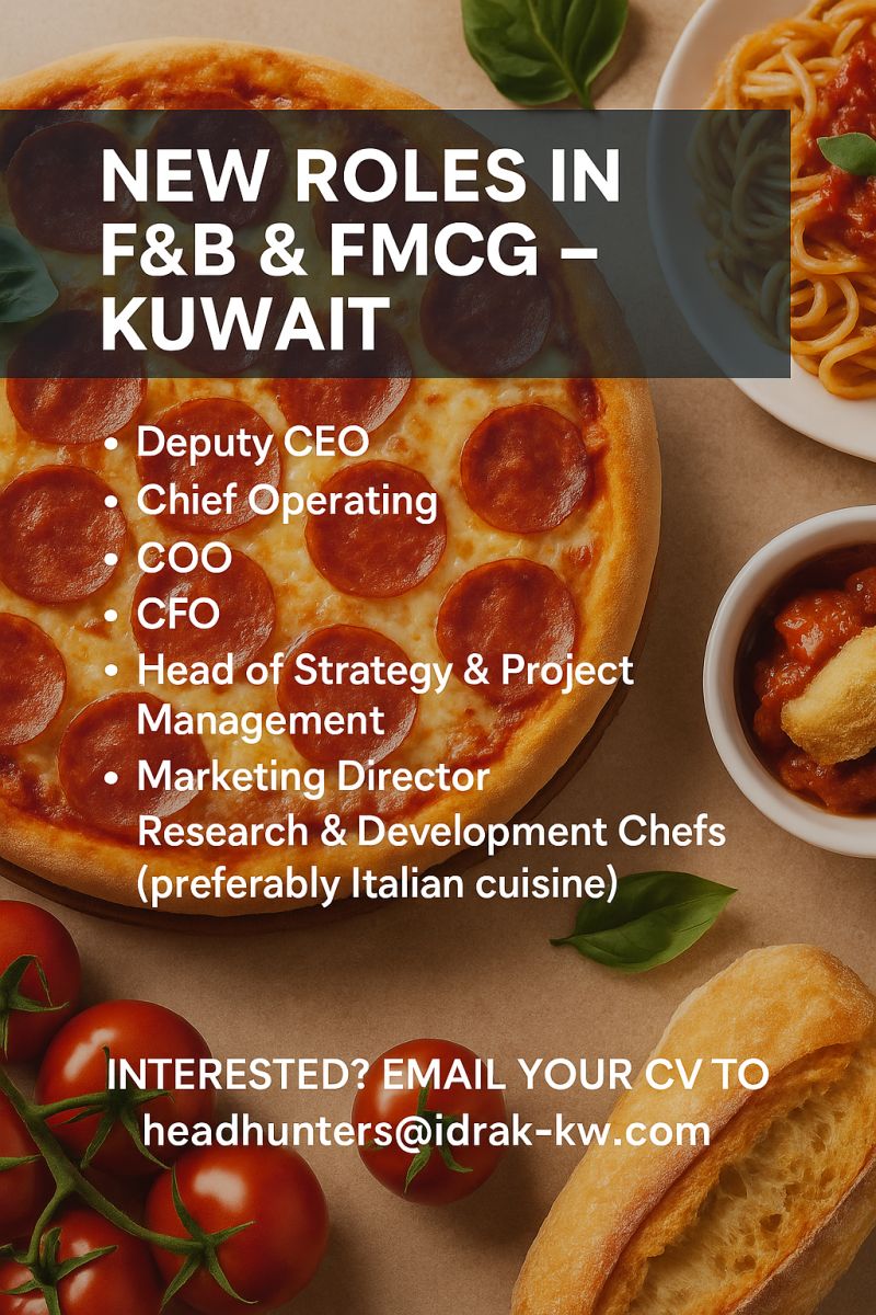 Top Job Openings in F&B and FMCG Kuwait for Experienced Professionals