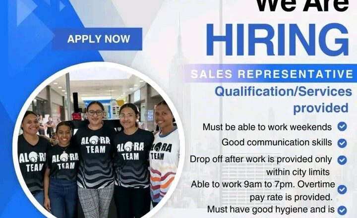 🌟 Latest Alora Cosmetics Sales Representative and Team Leader Vacancies, Papua New Guinea 2025