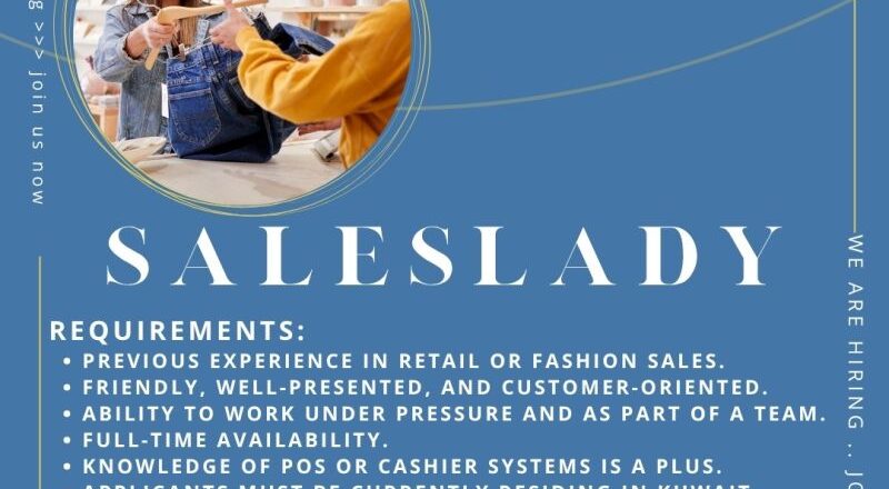 📢 Excellent Saleslady Job Opening at Faya Ladies Clothes Store Kuwait 2025