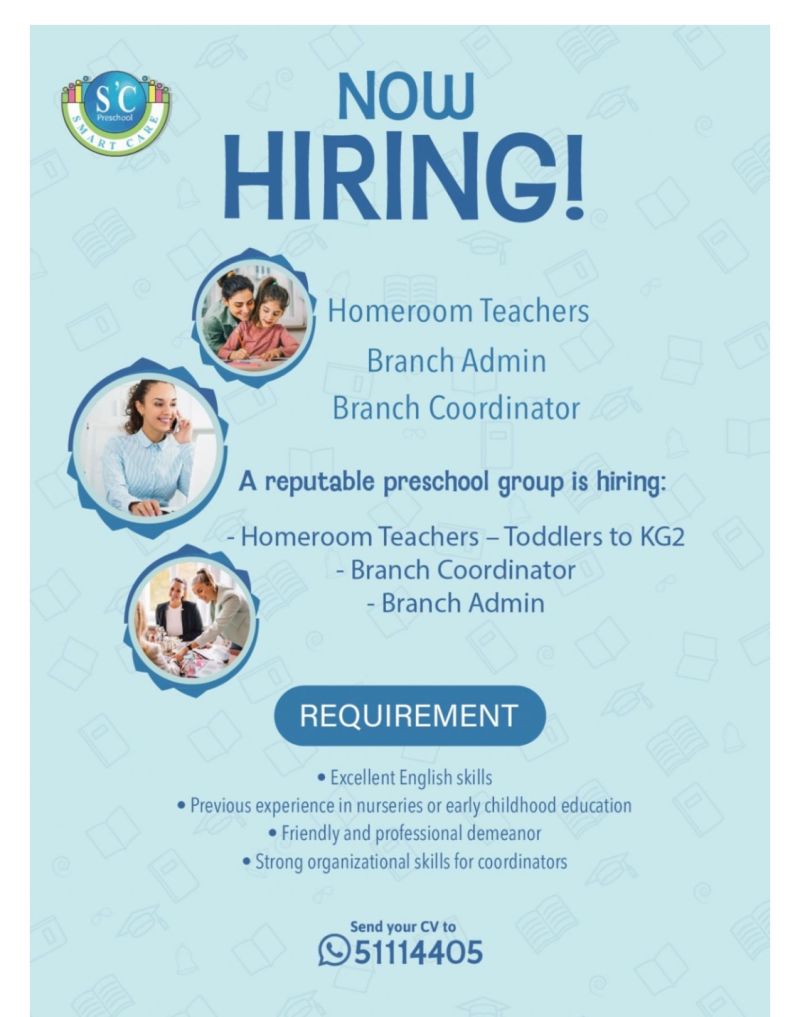 Smart Care Preschool Multiple Job Vacancies in Kuwait 2025 β Apply Now