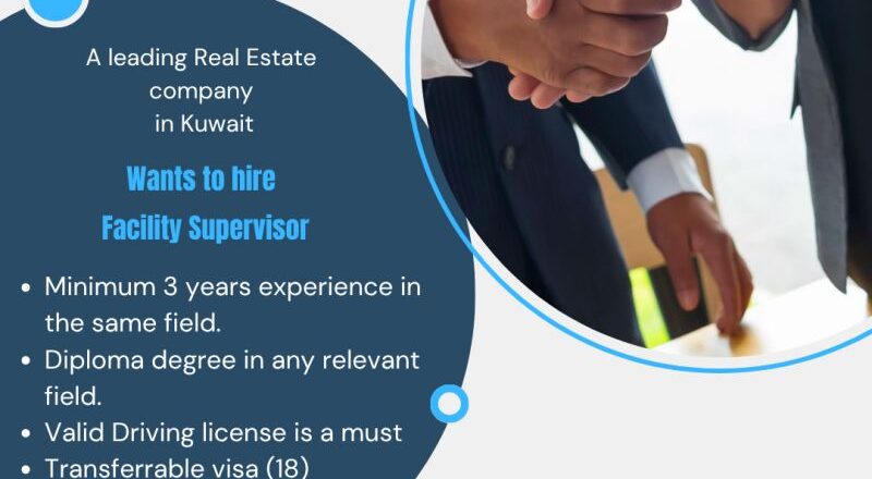 🏢 2025 Facility Supervisor Job Openings in Kuwait – Bilinguals Apply Now!