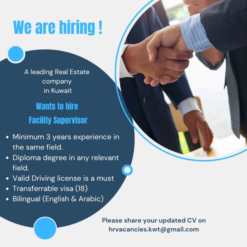 π’ 2025 Facility Supervisor Job Openings in Kuwait β Bilinguals Apply Now!