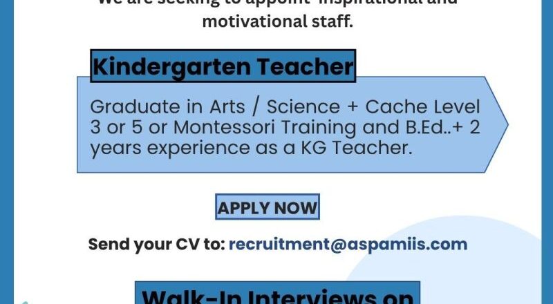 📢 Golden Opportunity: ASPAM Indian International School Kindergarten Teacher Walk-In Interview 14th June 2025