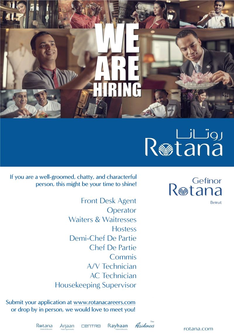 11 Exciting Gefinor Rotana Beirut Jobs in 2025 for Hospitality Experts