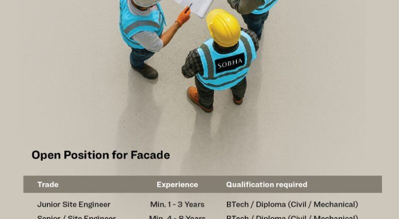 🚀 Sobha Constructions Facade Hiring Drive – Walk-In Interview on 14 June 2025