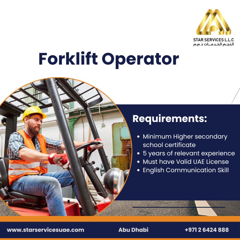 ๐ข Exciting Star Services LLC Abu Dhabi Forklift Operator Job Vacancy 2025
