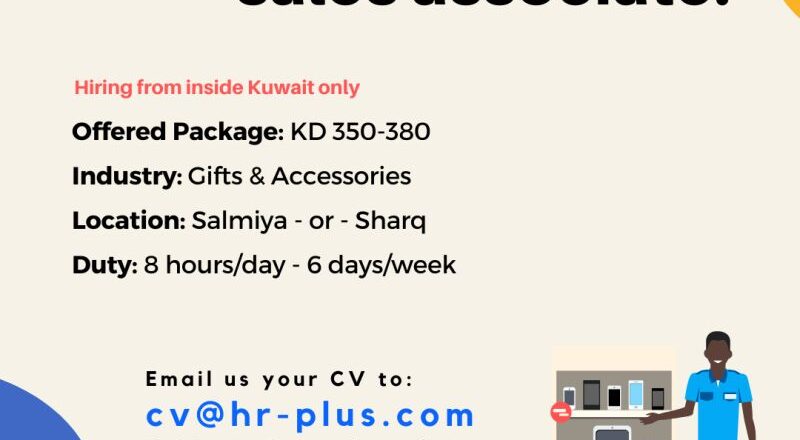 🛍️ Top Sales Associate Job Hiring in Kuwait – Apply Now Inside Kuwait Only