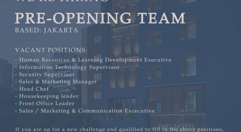 Join TMG Hotel Jakarta Pre-Opening Team 2025 – Rewarding Careers Await!