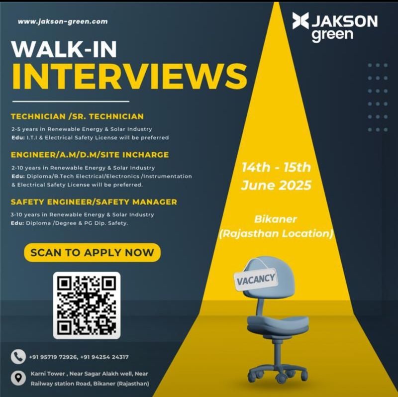 Jakson Green Walk-in Interview Job 2025
