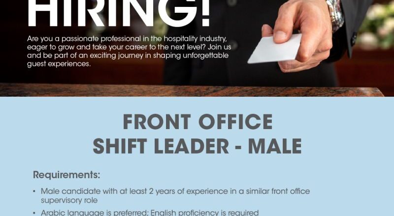 🏨 Exclusive Front Office Shift Leader Job at Marina Hotel Kuwait 2025
