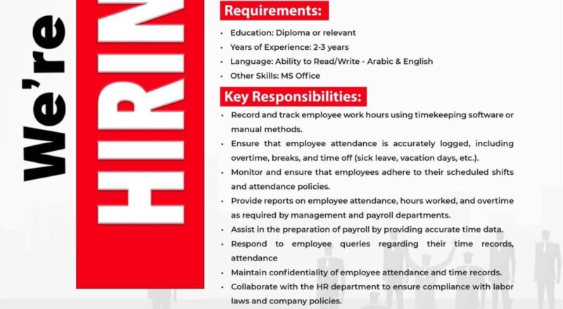 Urgent Hiring 2025: Top Roads Engineer Jobs in Kuwait & Time Keeper Vacancies