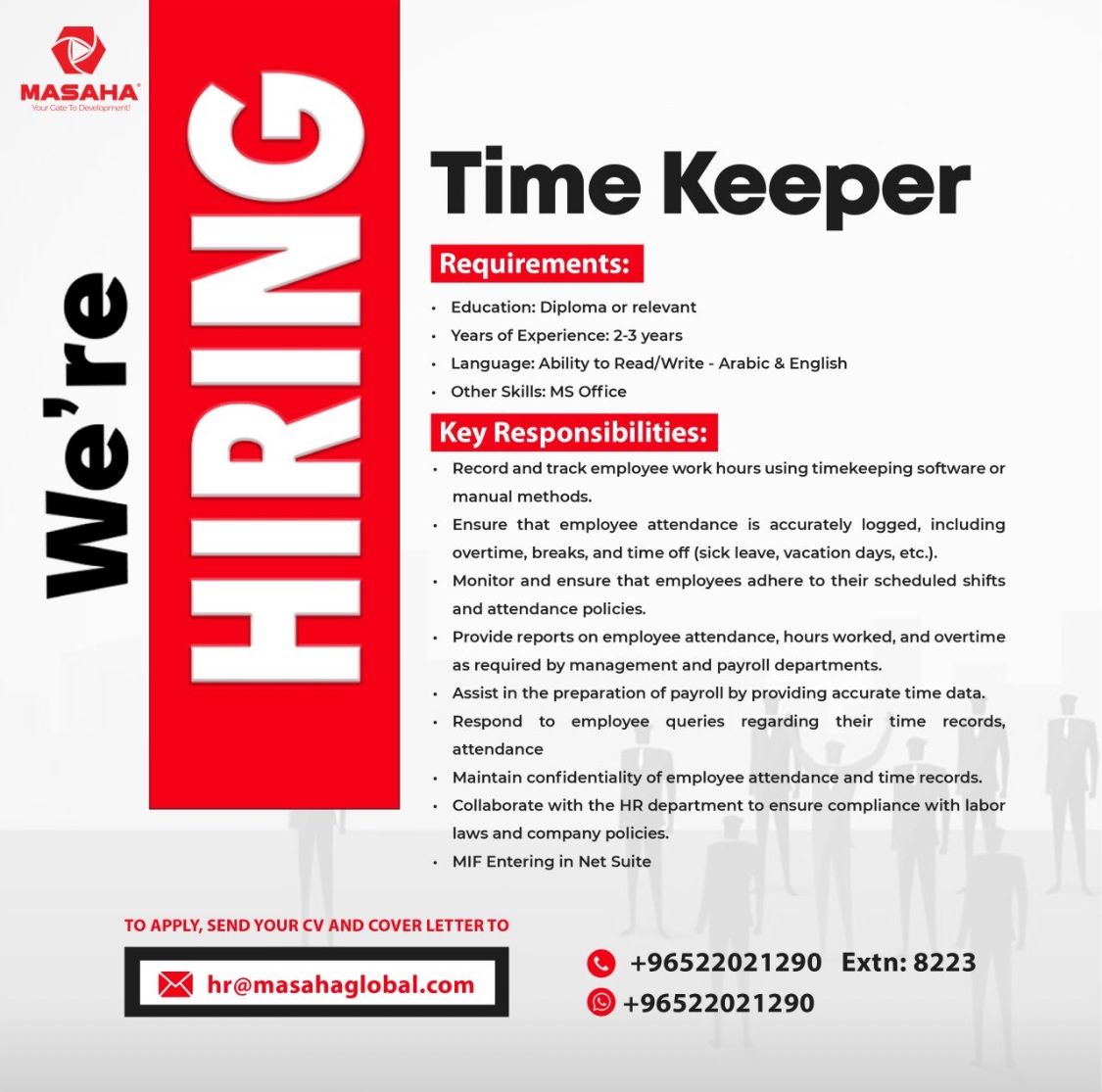 Urgent Hiring 2025: Top Roads Engineer Jobs in Kuwait & Time Keeper Vacancies