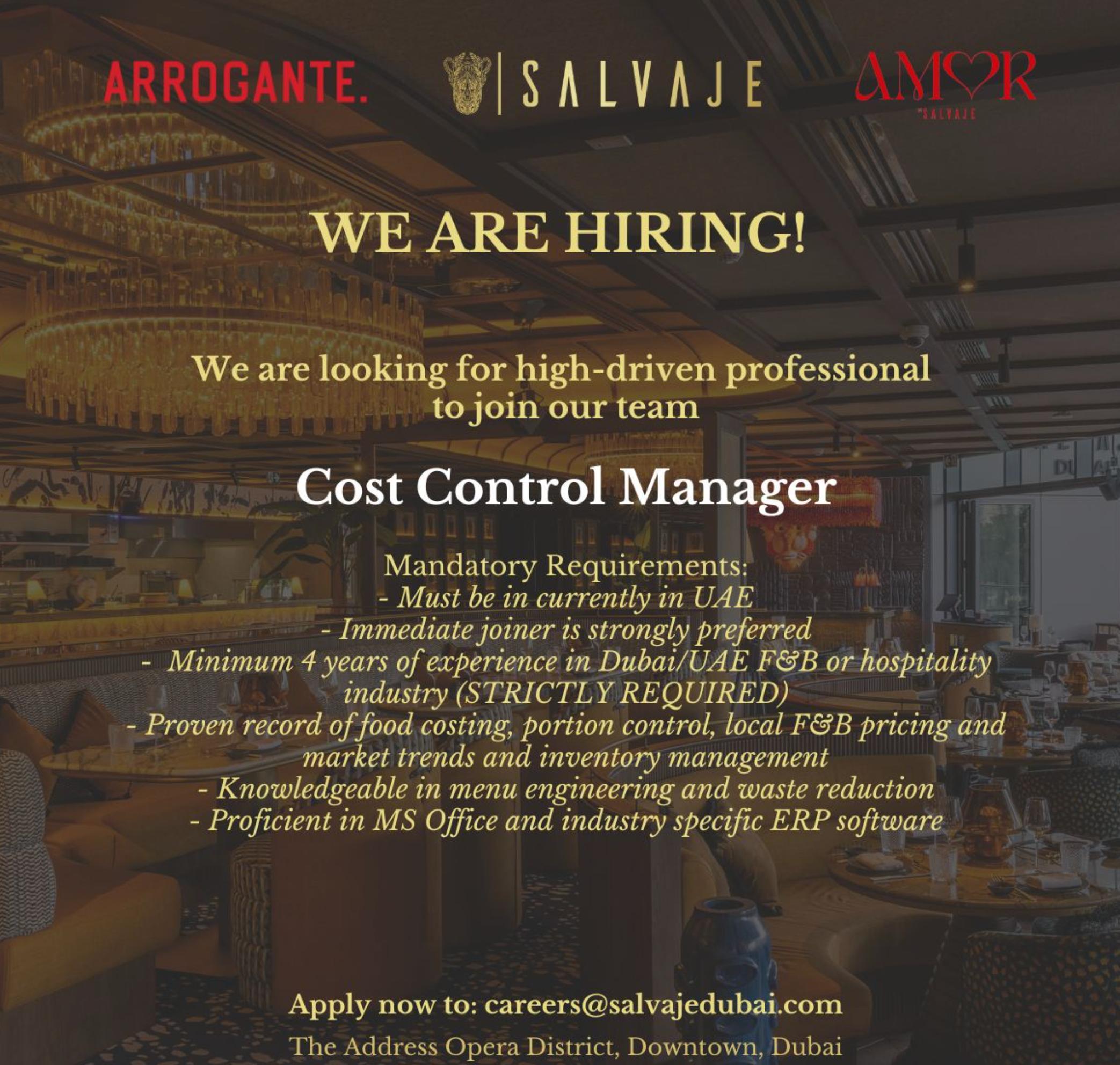 Dubai Employment Opportunity: Join Salvaje Dubai Group – Top Hospitality Careers 2025 | Apply Now