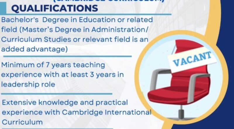 Cambridge Curriculum Jobs Nairobi 2025 – Lead as Deputy Principal at Consolata School | Deadline June 9