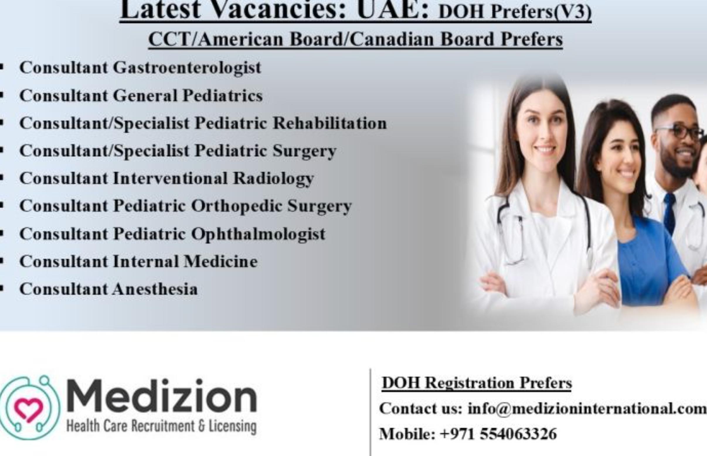 Urgent Gulf Job Vacancies for Consultant Doctors in UAE – Apply Now with Medizion 2025