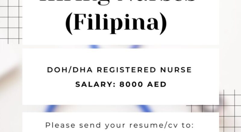 Global Job Vacancy Updates 2025 – Filipino DHA/DOH Registered Nurse Hiring Now in UAE