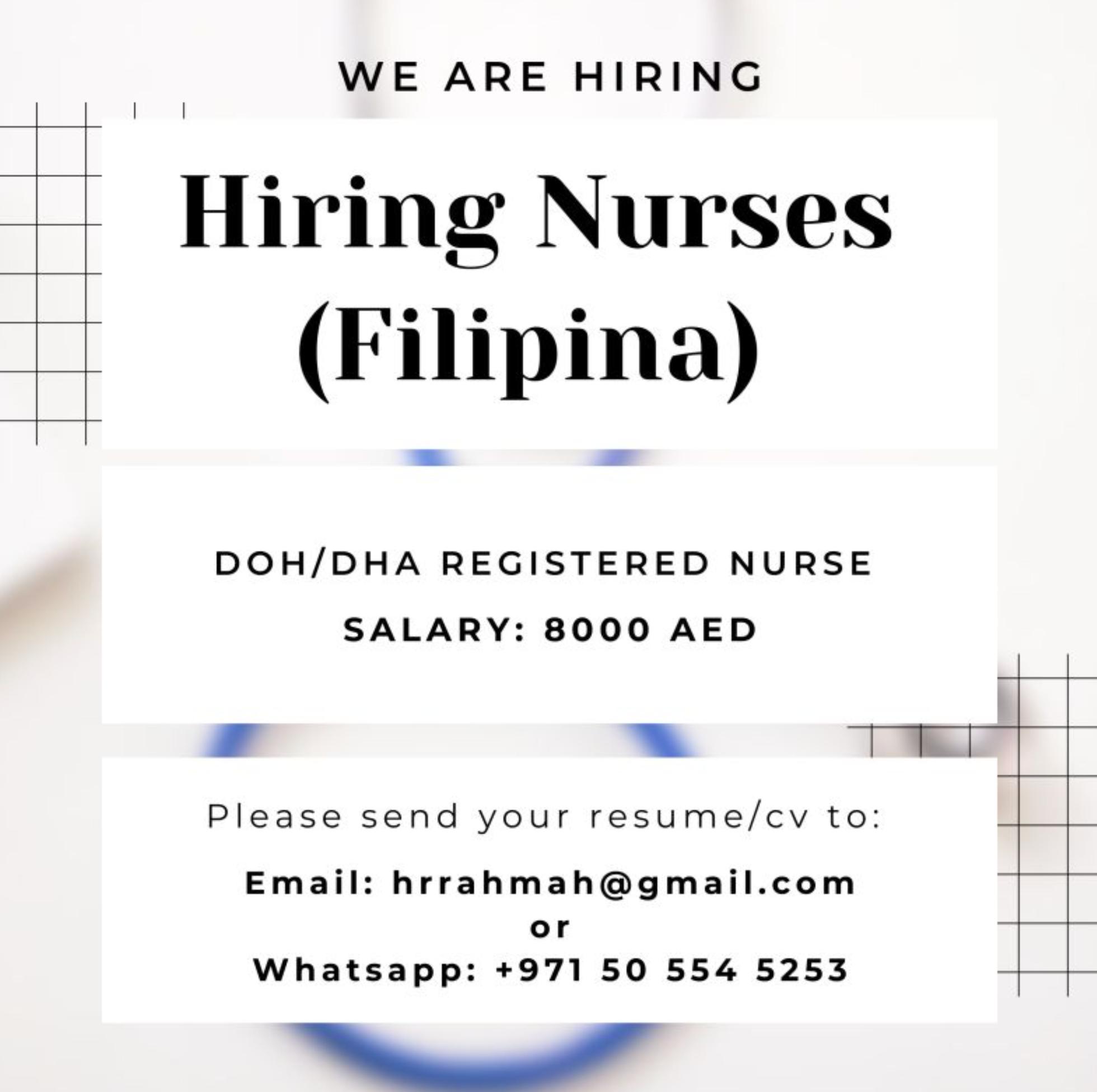 Global Job Vacancy Updates 2025 – Filipino DHA/DOH Registered Nurse Hiring Now in UAE