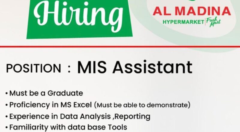Top Job Vacancy Alert Services 2025 – Apply Now for MIS Assistant Role at Al Madina