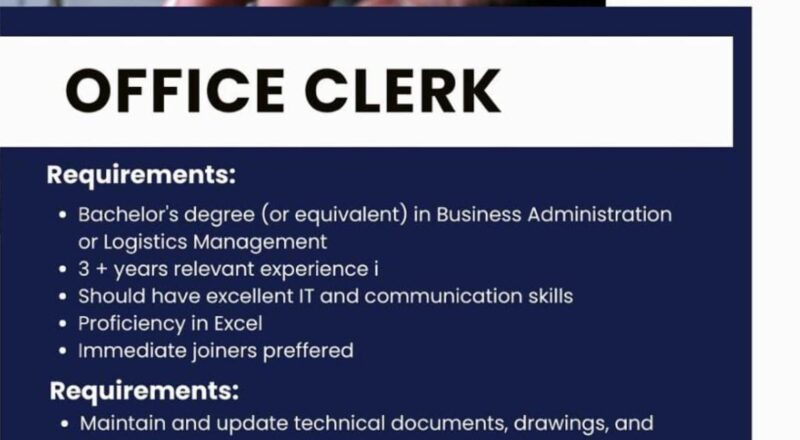 Overseas Job Vacancy Updates 2025: Office Clerk Role in Star Services UAE – Apply Now