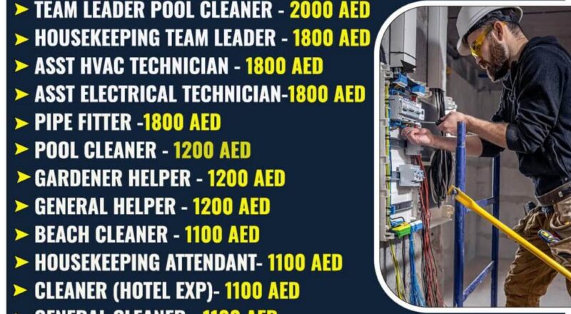 Dubai Employment Opportunity in Facility Maintenance Field | Interview on 5 July in Trichy