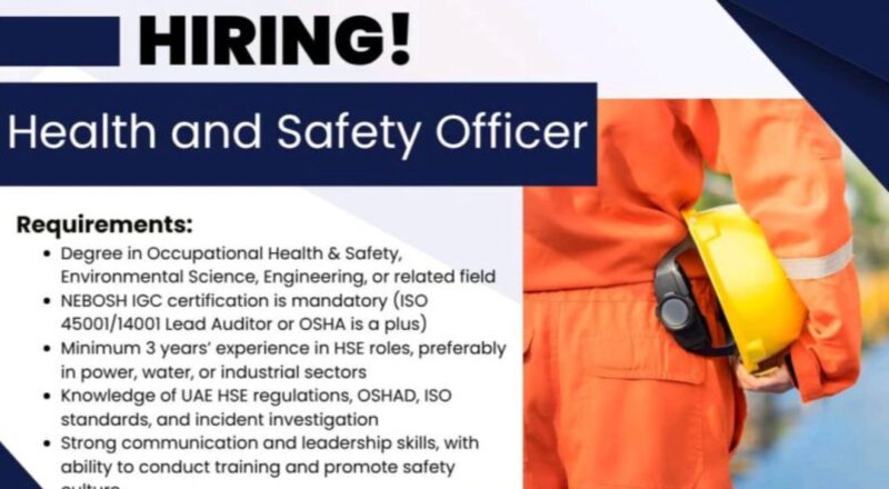 Overseas Job Vacancy Updates 2025: Star Services HSE Officer Opportunities in Abu Dhabi, UAE