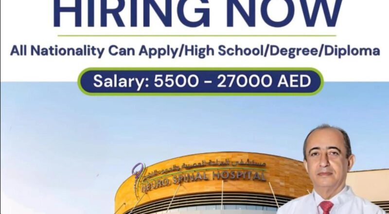 Neuro Spinal Hospital Hiring Now with Salaries up to 27,000 AED – Join Dubai Hospital Jobs 2025