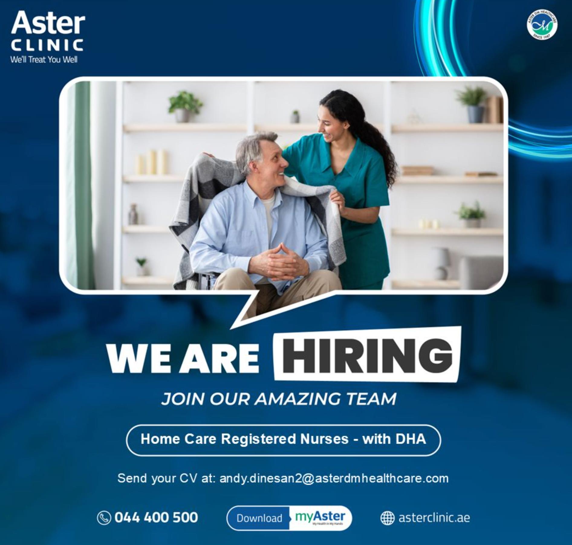 Home Care Nursing Jobs in Kerala 2025 – Apply Now at Aster DM Healthcare