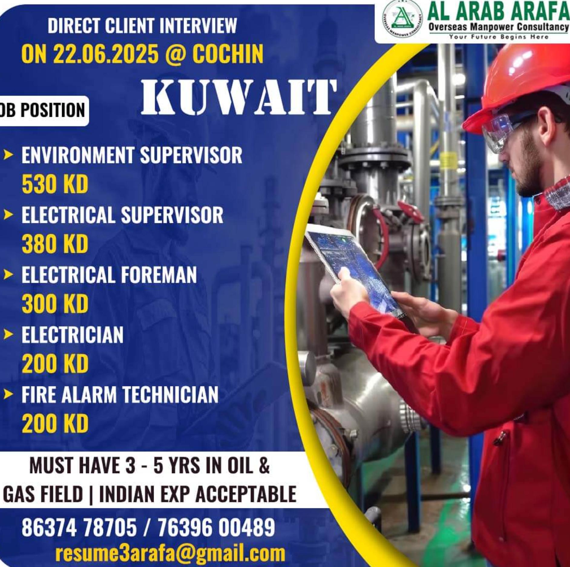 Foreign Job Placement Consultants Kochi Walk-In - High Growth Kuwait Careers Awaits | June 22
