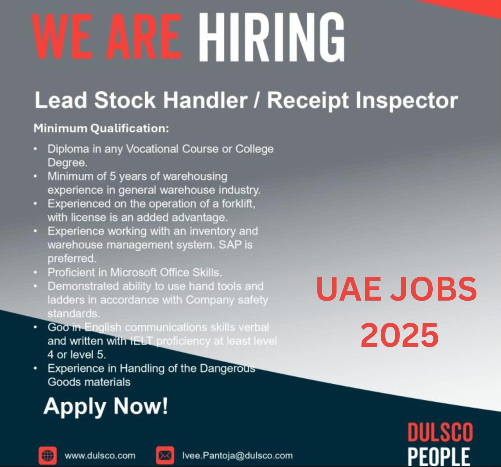 Foreign Job Placement 2025 – Dulsco UAE Hiring Rewarding Roles in Warehousing & Logistics Now